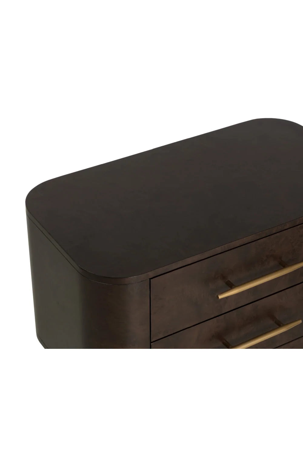 Luxury Modern Ezekiel Burl Veneer 2-Drawer Nightstand European Style for Villa