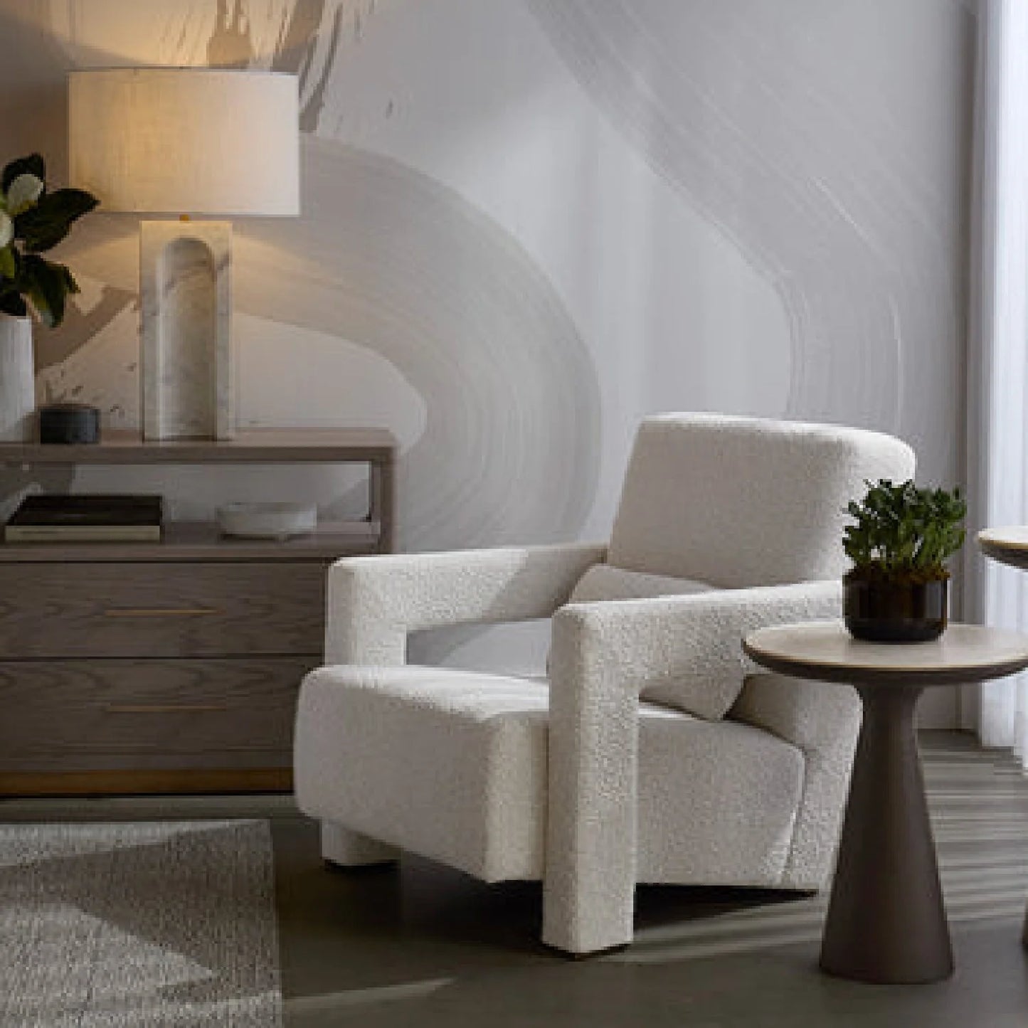 Luxury Modern Fabric Lounge Chair Modern Italian Style for Villa