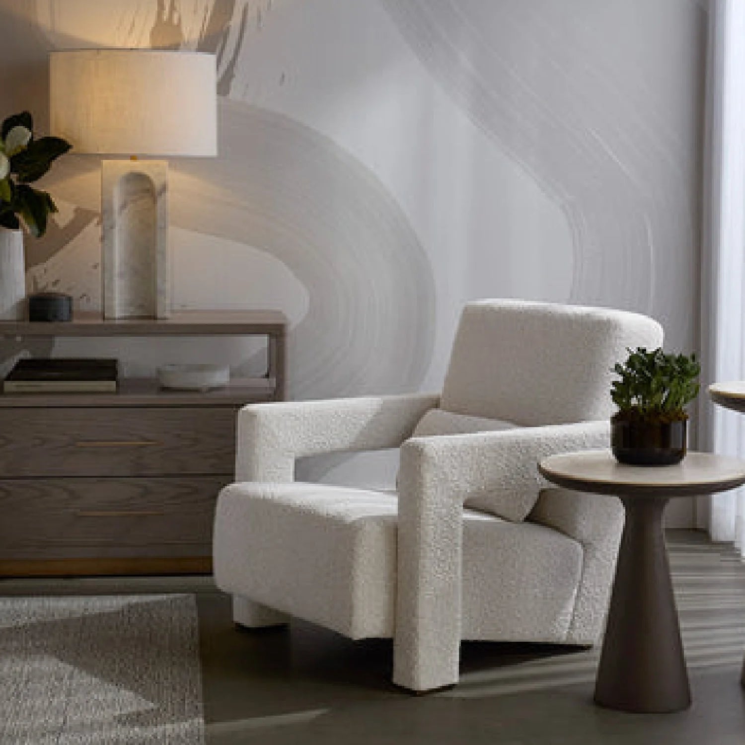 Luxury Modern Fabric Lounge Chair Modern Italian Style for Villa
