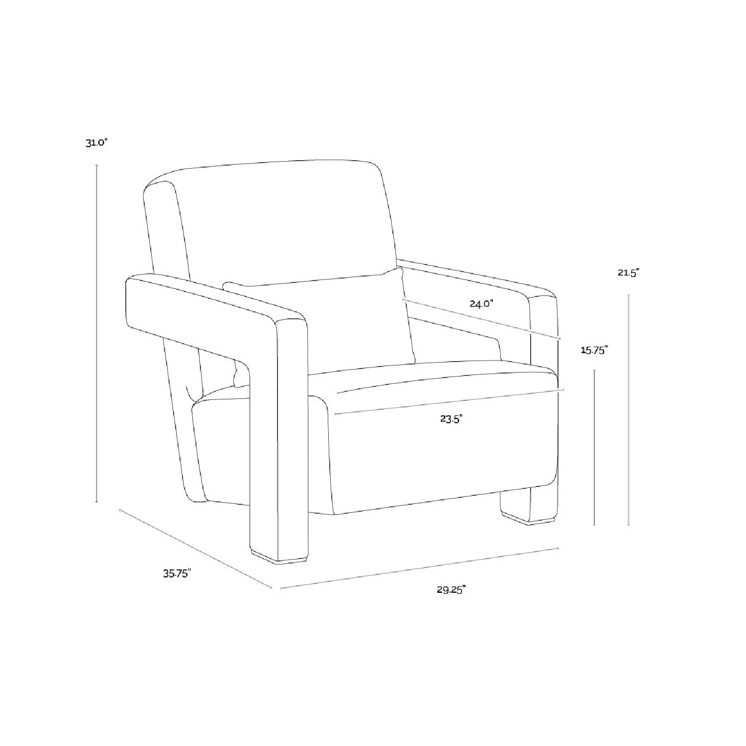 Luxury Modern Fabric Lounge Chair Modern Italian Style for Villa