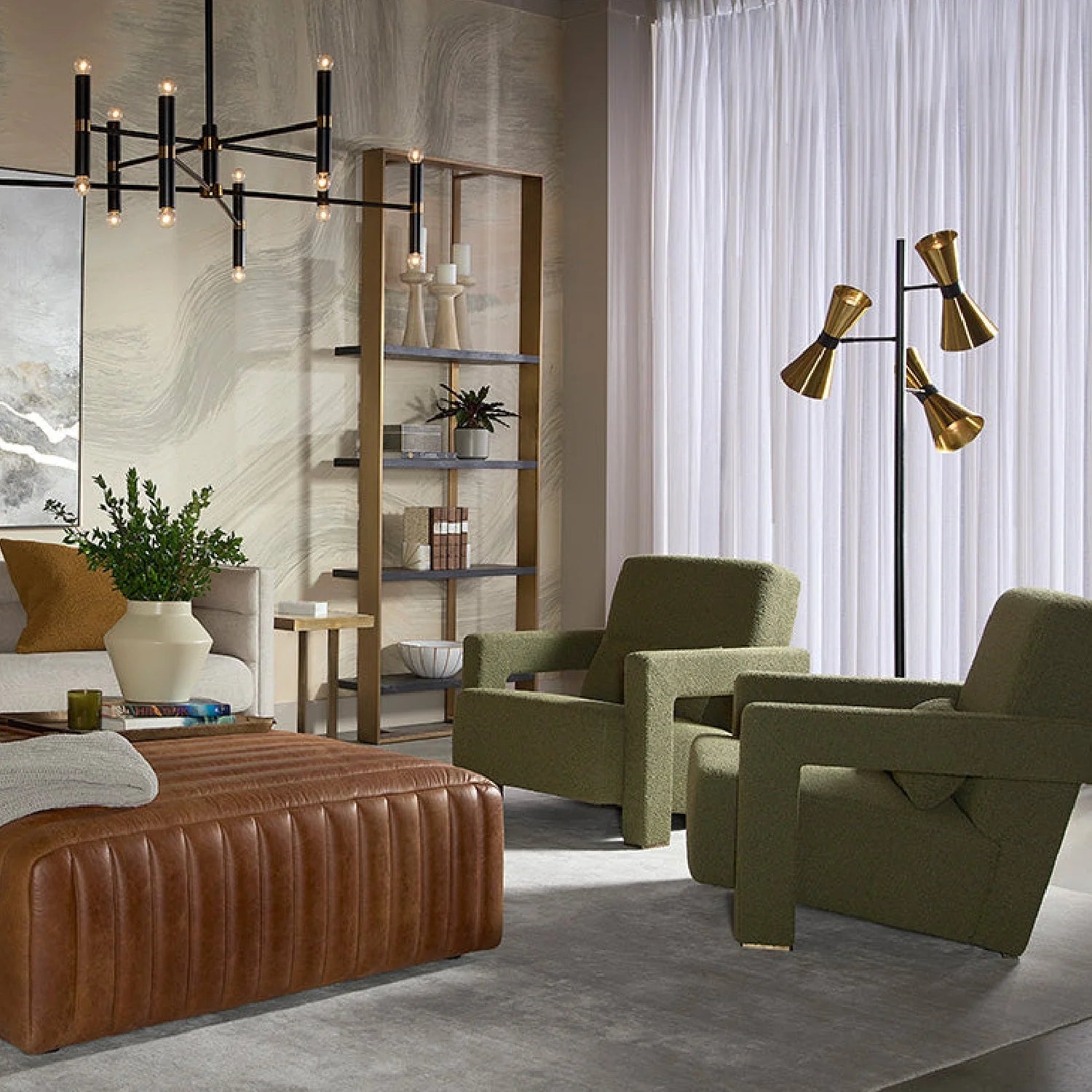 Luxury Modern Fabric Lounge Chair Modern Italian Style for Villa