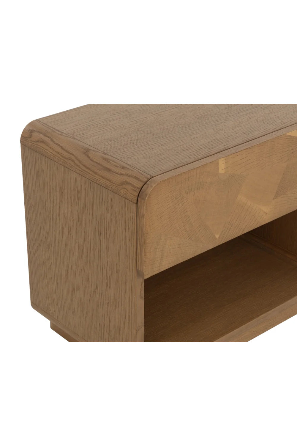 Luxury Modern Fauna Mosaic 1-Drawer Oak Nightstand European Style for Villa