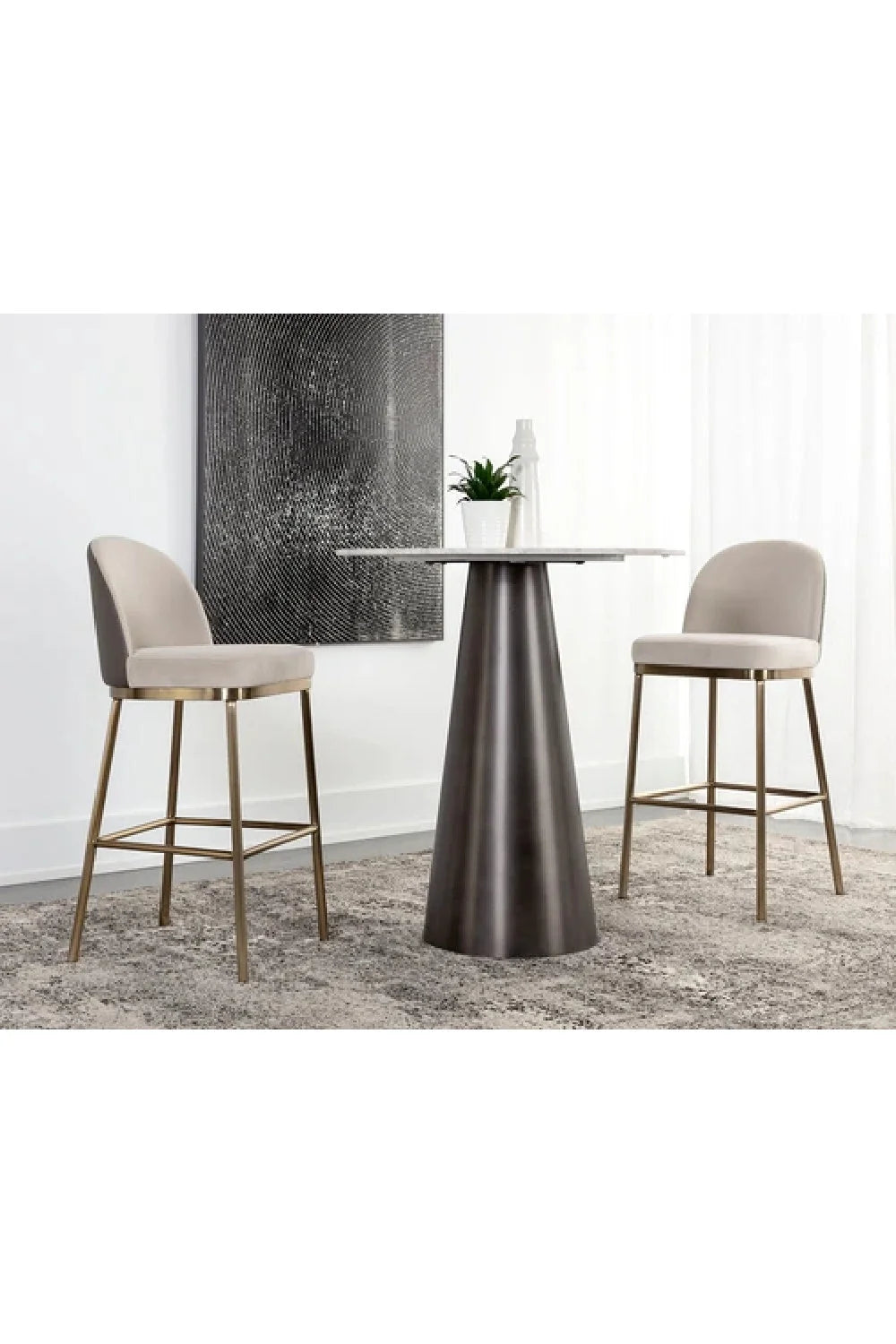 Luxury Modern Faux Leather Bar Stool European Style for Villa