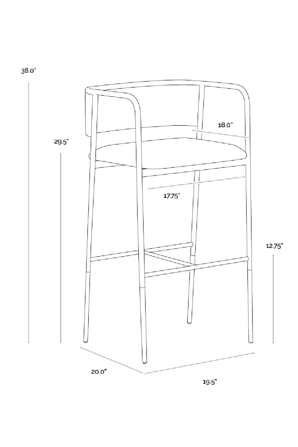 Luxury Modern Faux Leather Bar Stool European Style for Villa