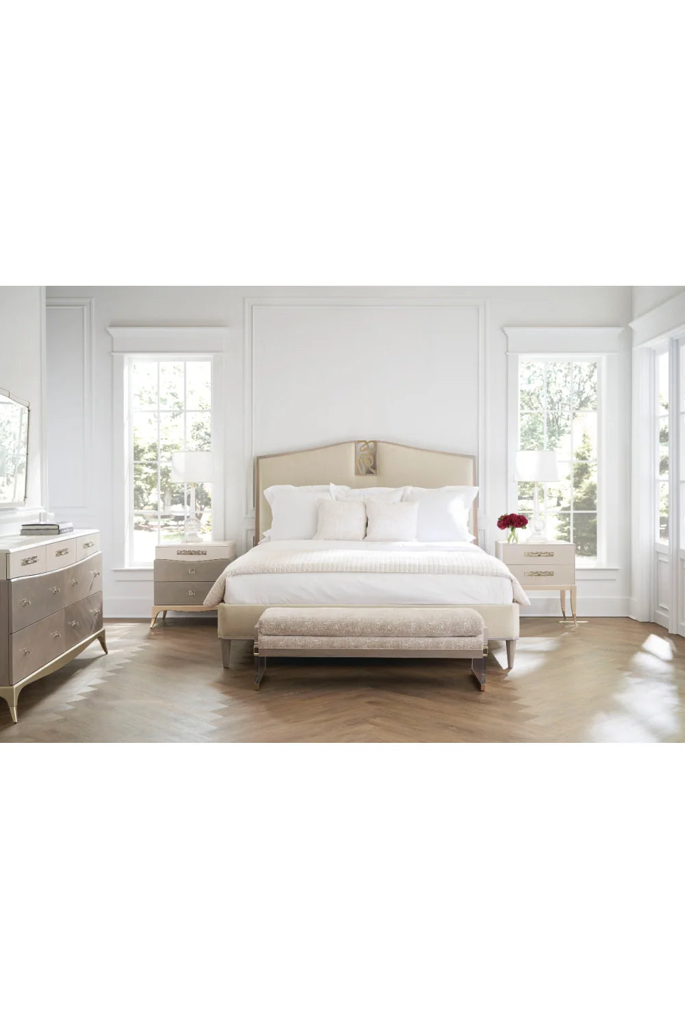 Luxury Modern Faux Shagreen Dresser European Style for Villa