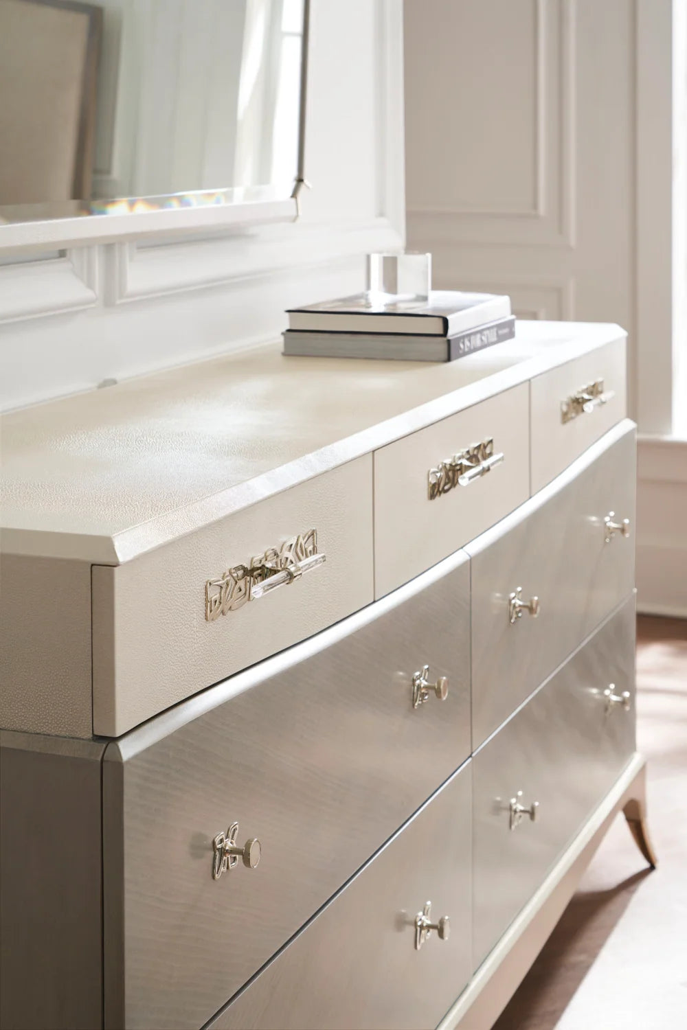 Luxury Modern Faux Shagreen Dresser European Style for Villa