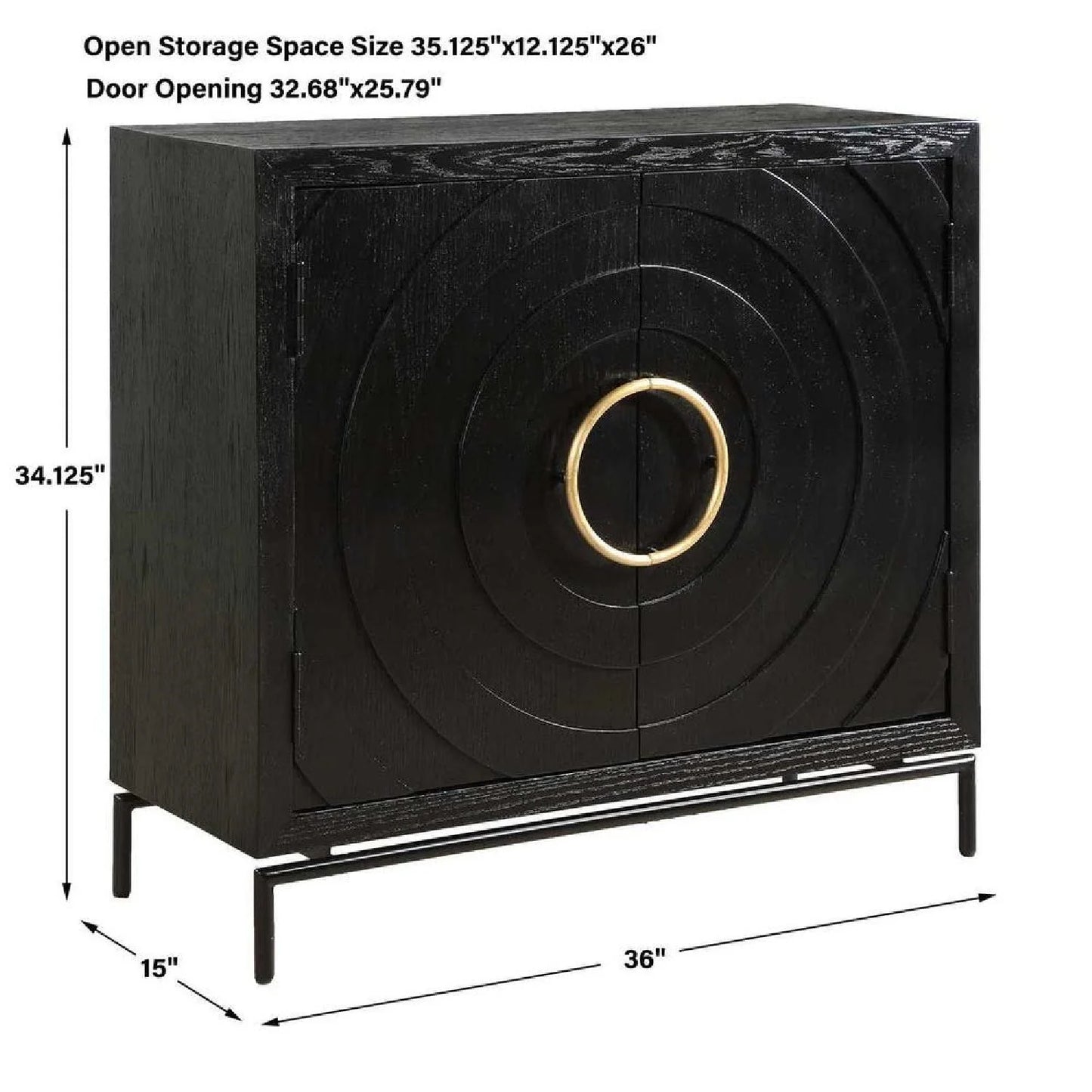 Luxury Modern Fir Wood 2-Door Cabinet European Style for Villa