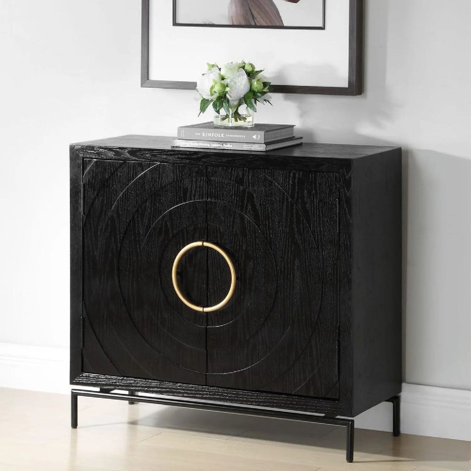 Luxury Modern Fir Wood 2-Door Cabinet European Style for Villa