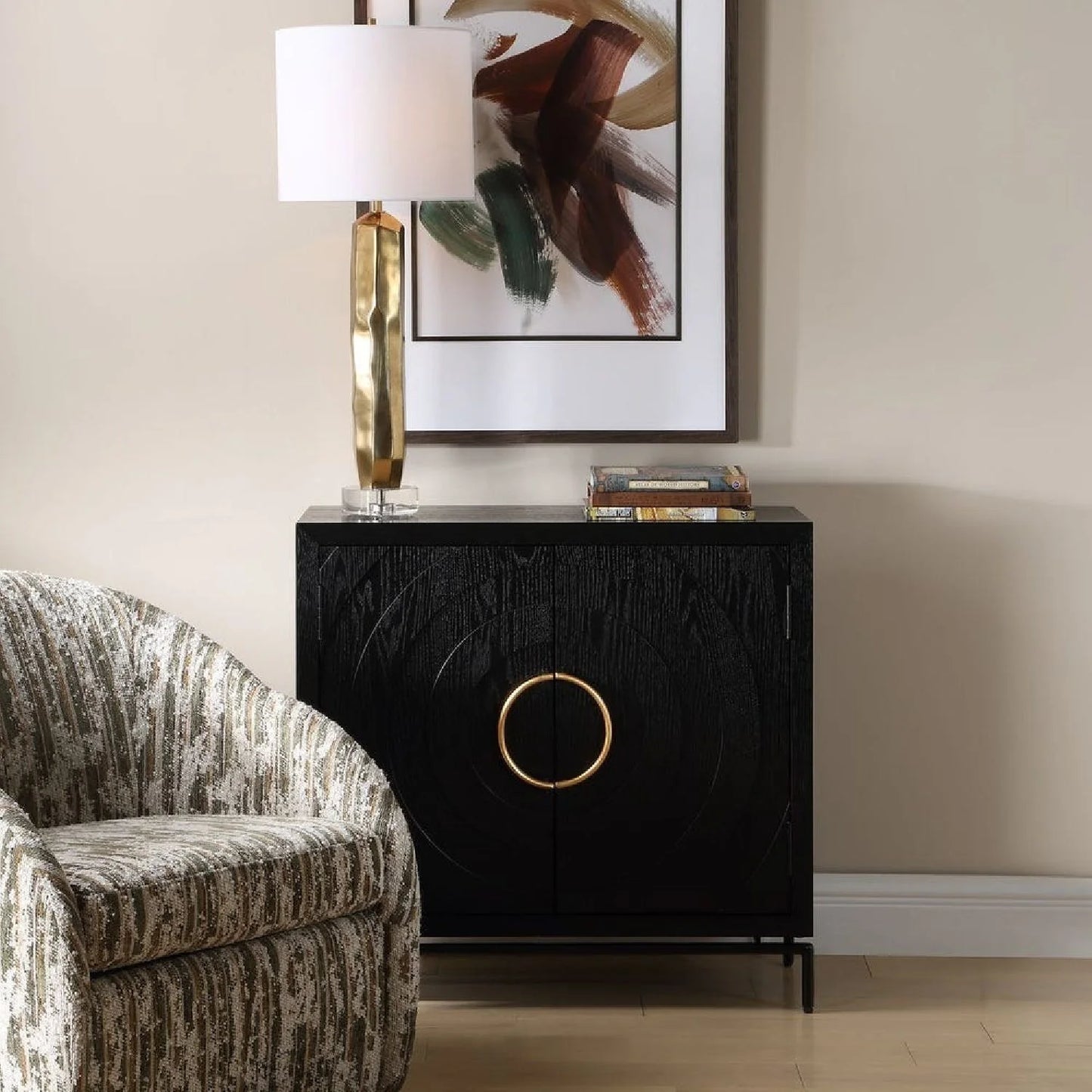 Luxury Modern Fir Wood 2-Door Cabinet European Style for Villa