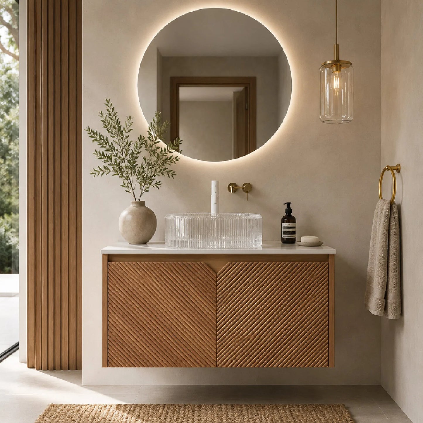 Luxury Modern Floating Bathroom Vanity European Style for Villa