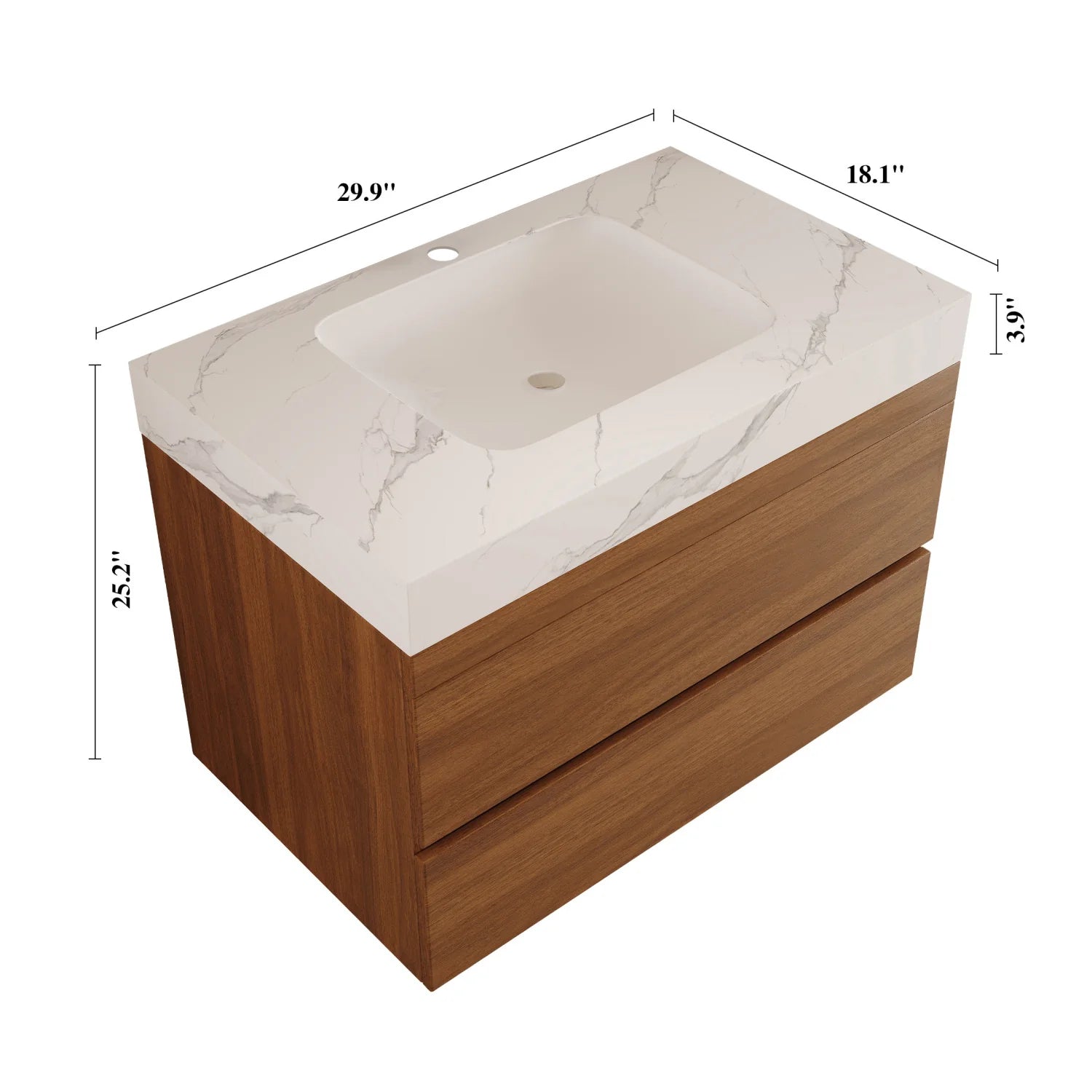 Luxury Modern Floating Bathroom Vanity European Style for Villa
