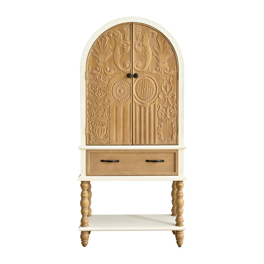 Luxury Modern Floral Carved 2-Door Cabinet European Style for Villa