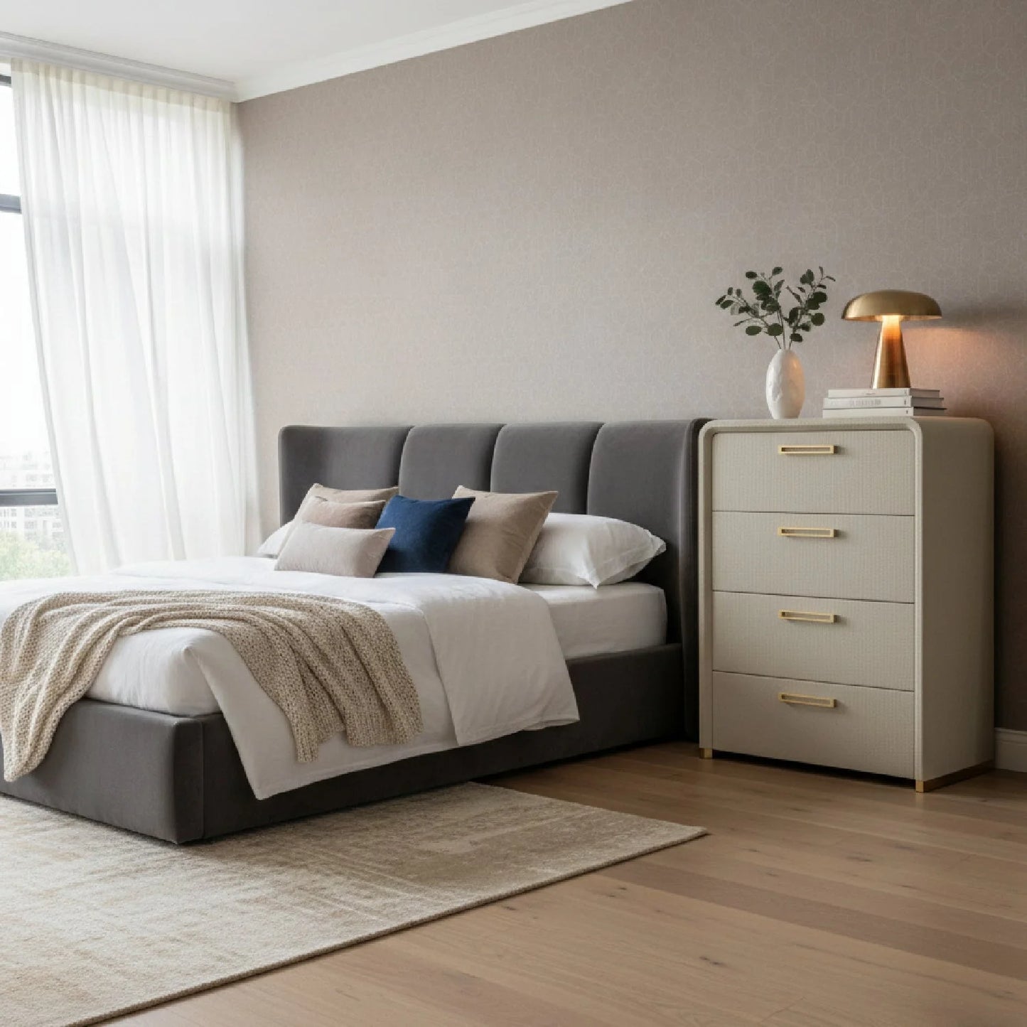 Luxury Modern Florence 4-Drawer Chest European Style for Villa
