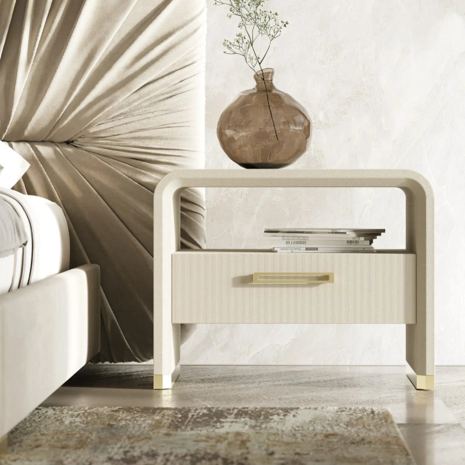 Luxury Modern Florence Nightstand European Style for Villa