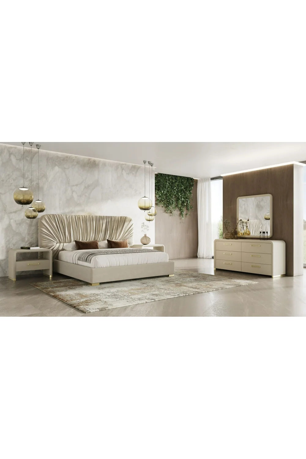 Luxury Modern Florence Nightstand European Style for Villa