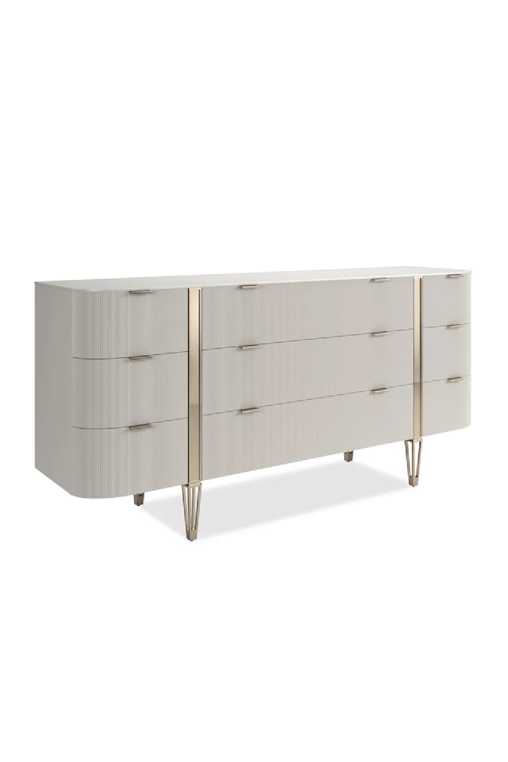 Luxury Modern Fluted 9-Drawer Dresser European Style for Villa