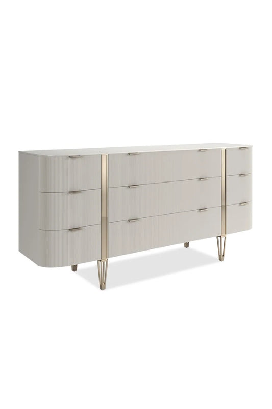Luxury Modern Fluted 9-Drawer Dresser European Style for Villa