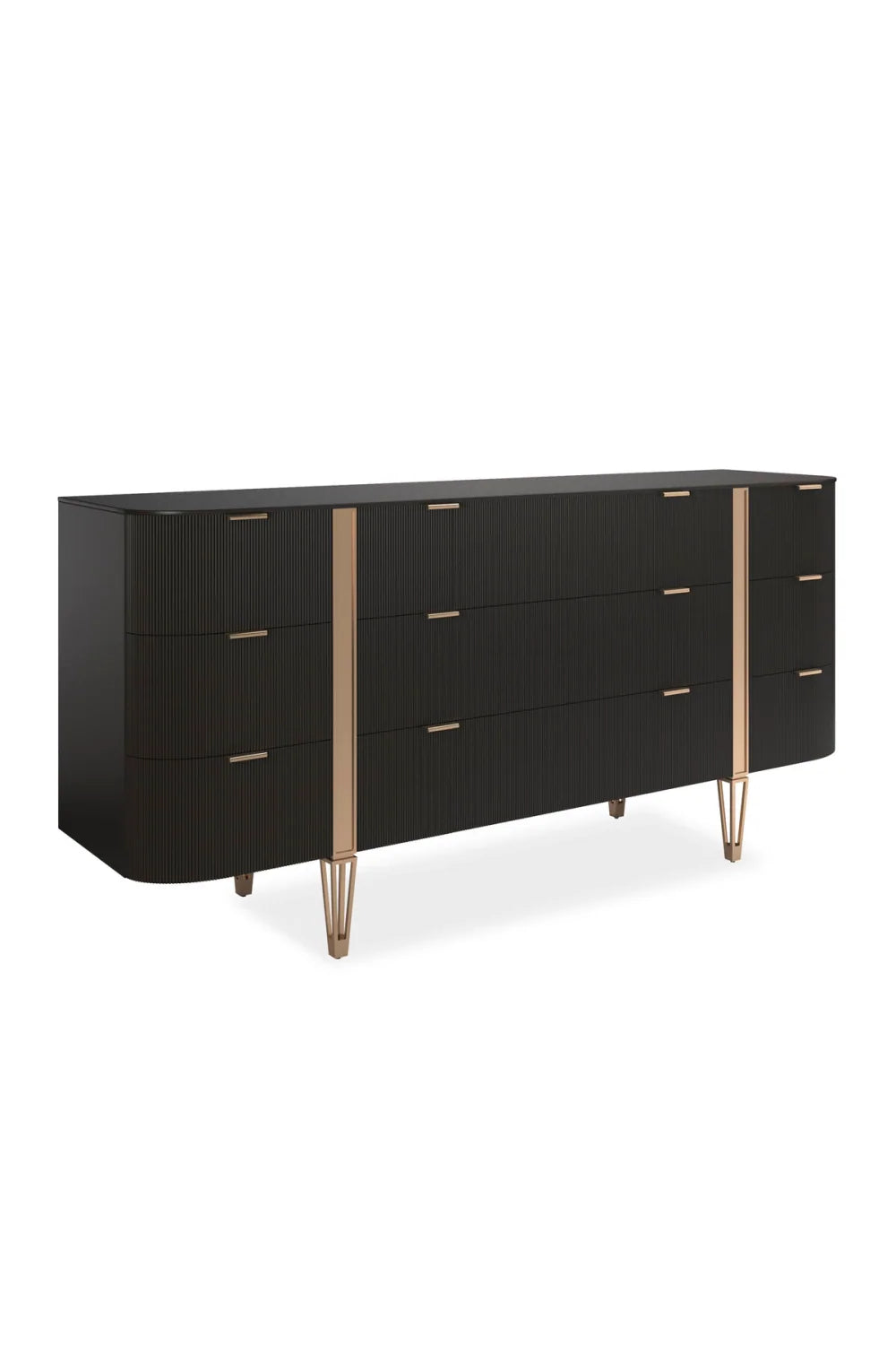 Luxury Modern Fluted 9-Drawer Dresser European Style for Villa