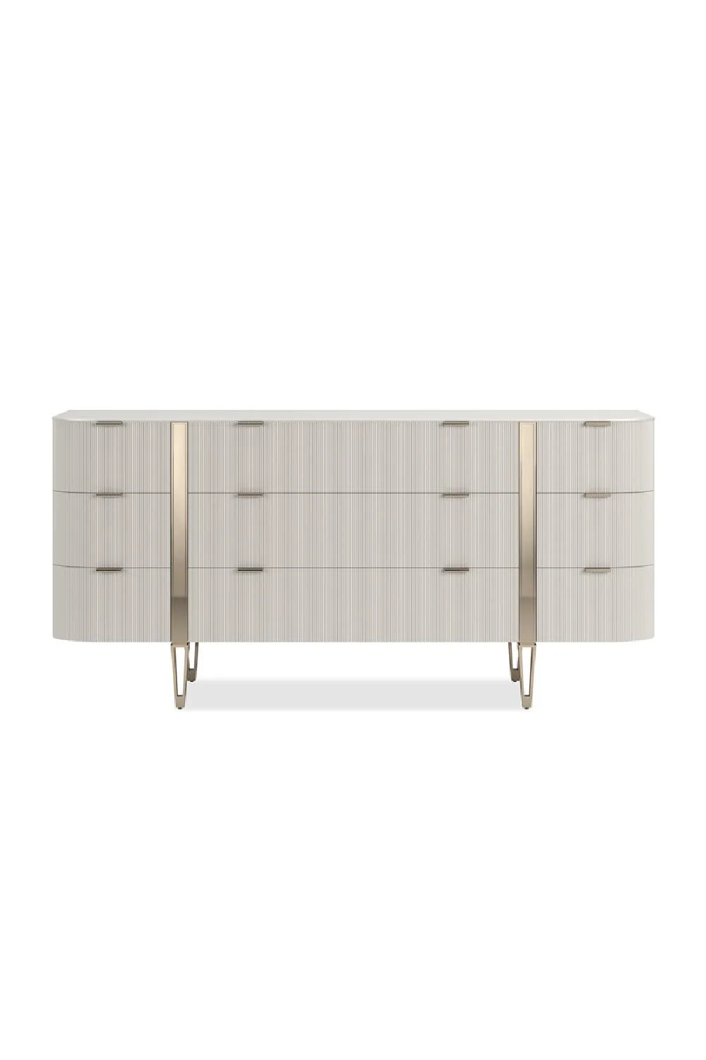 Luxury Modern Fluted 9-Drawer Dresser European Style for Villa