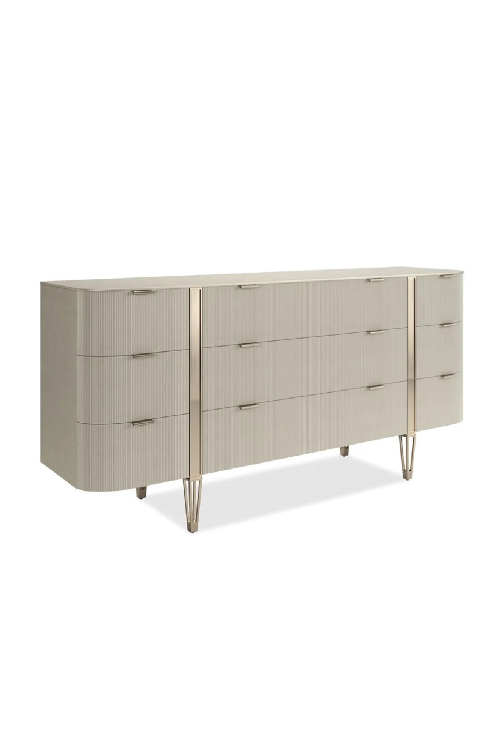 Luxury Modern Fluted 9-Drawer Dresser European Style for Villa