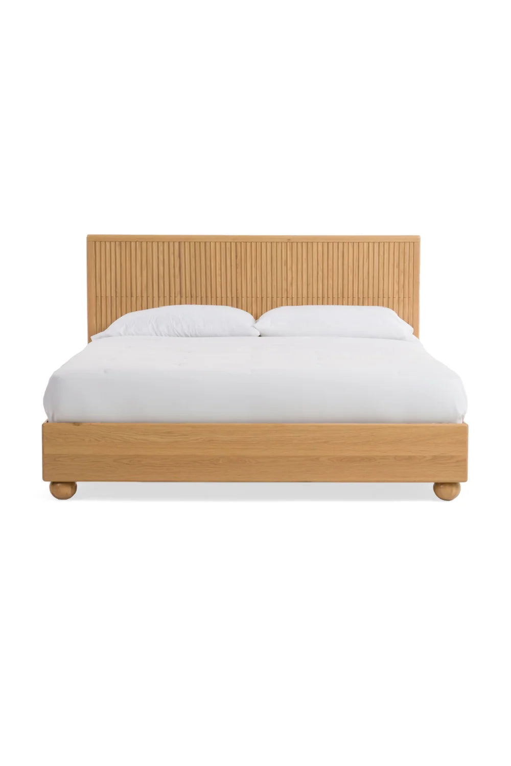 Luxury Modern Fluted Oak Bed European Style for Villa