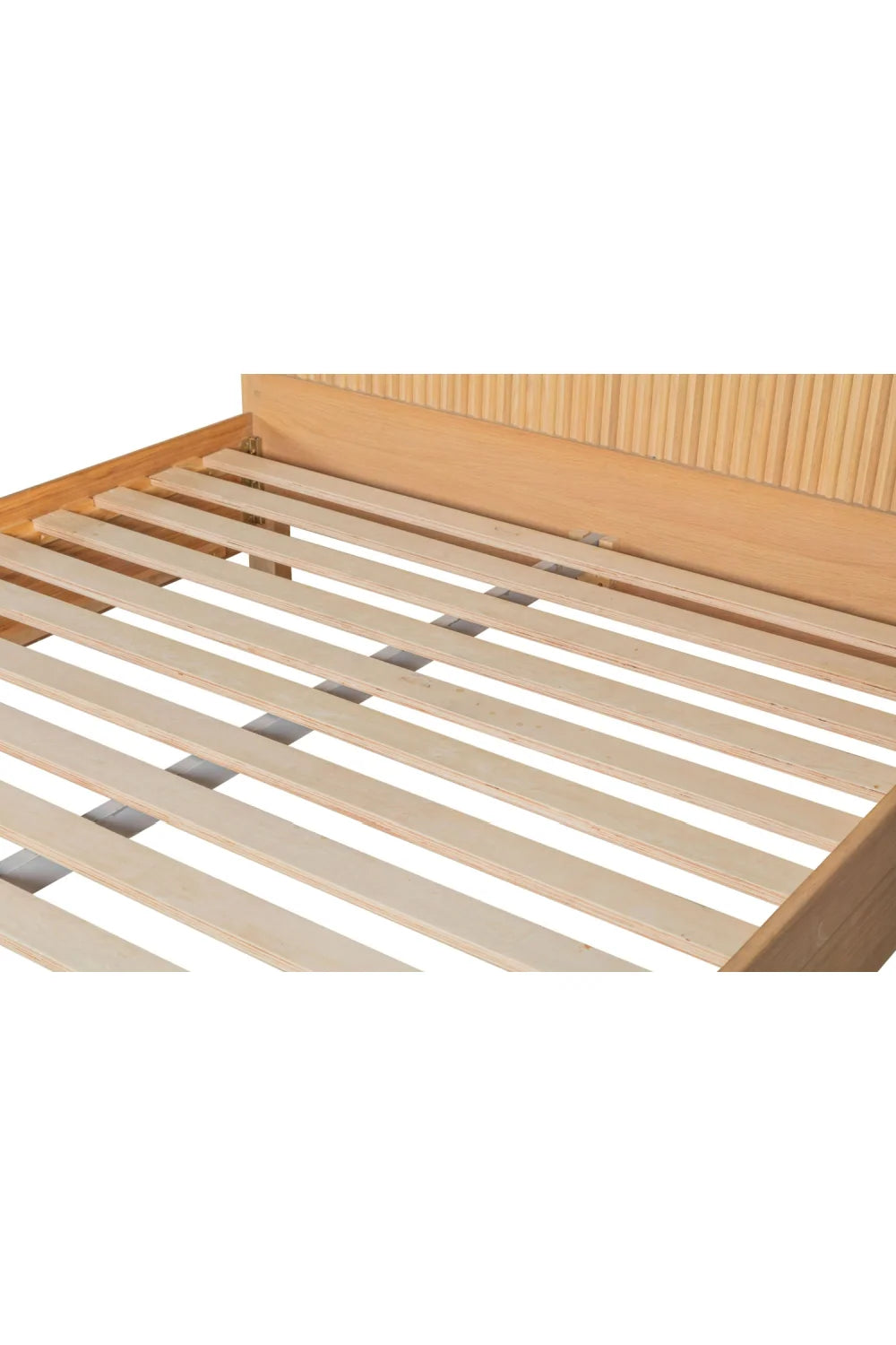 Luxury Modern Fluted Oak Bed European Style for Villa