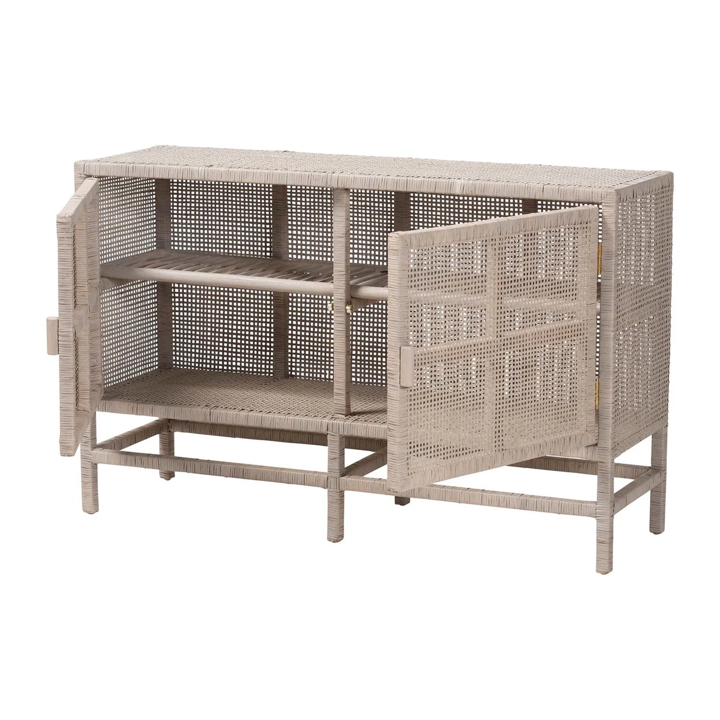 Luxury Modern French Gray Wood 2-Door Cabinet European Style for Villa