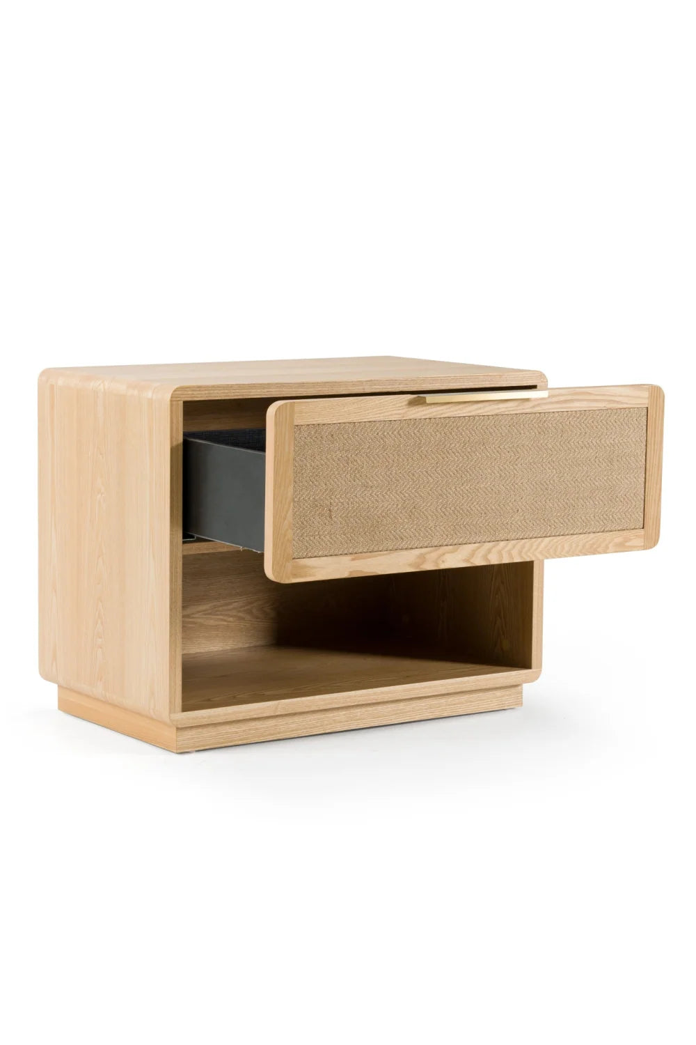 Luxury Modern Gavin Rattan Drawer Nightstand European Style for Villa