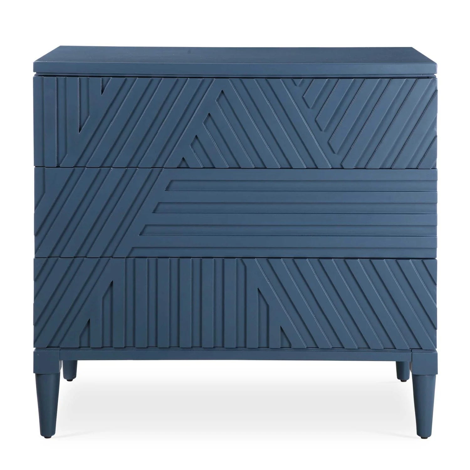 Luxury Modern Geometric Carved 3-Drawer Chest European Style for Villa