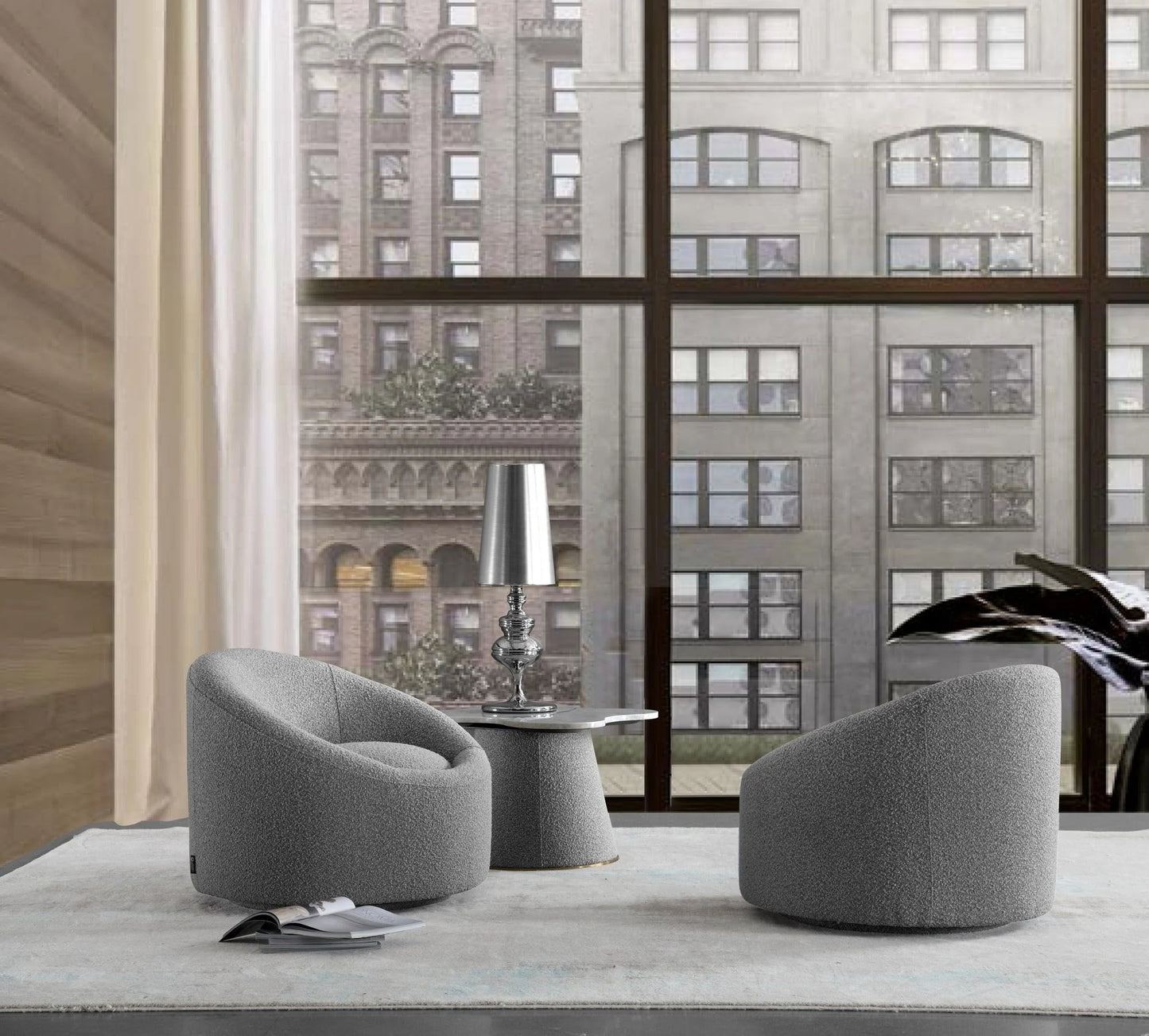 Luxury Modern Glam Swivel Chair European Style for Villa