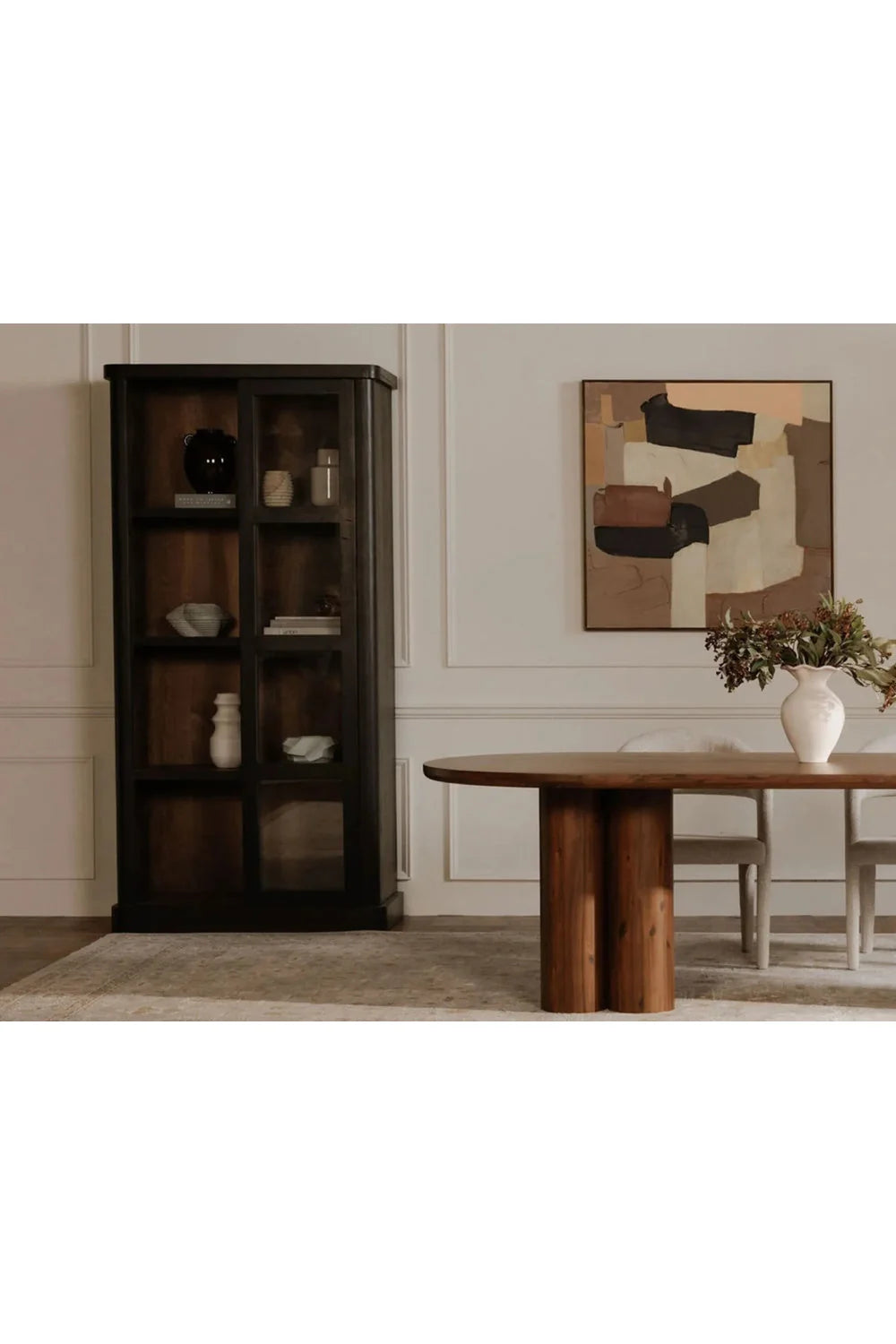 Luxury Modern Glass Tall Cabinet European Style for Villa