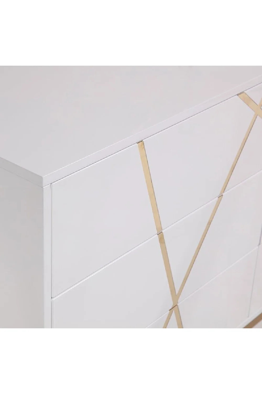 Luxury Modern Glossy White Dresser European Style for Villa