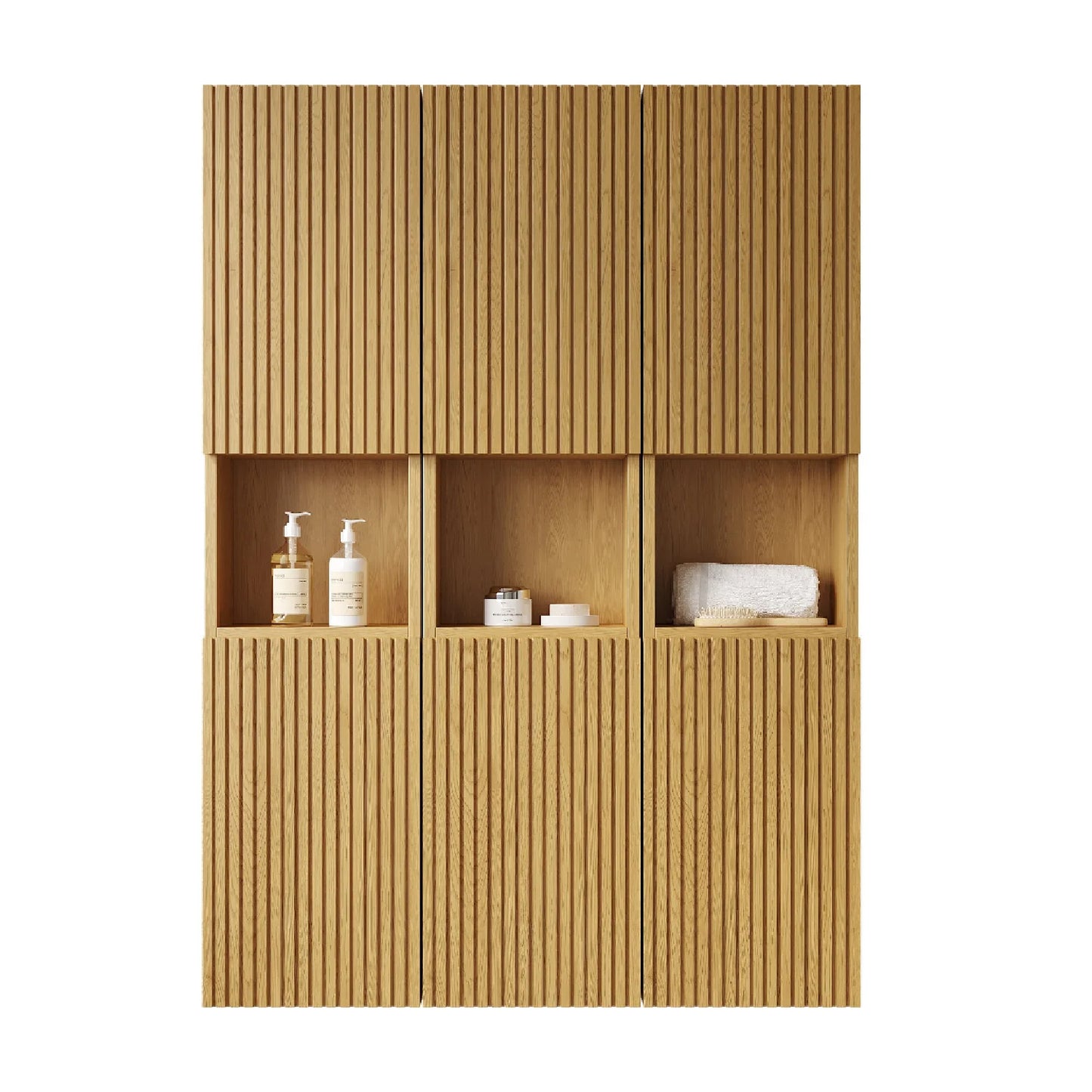 Luxury Modern Golden Oak Bathroom Cabinet European Style for Villa