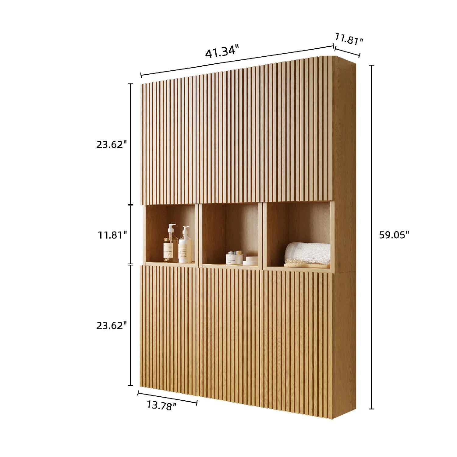 Luxury Modern Golden Oak Bathroom Cabinet European Style for Villa