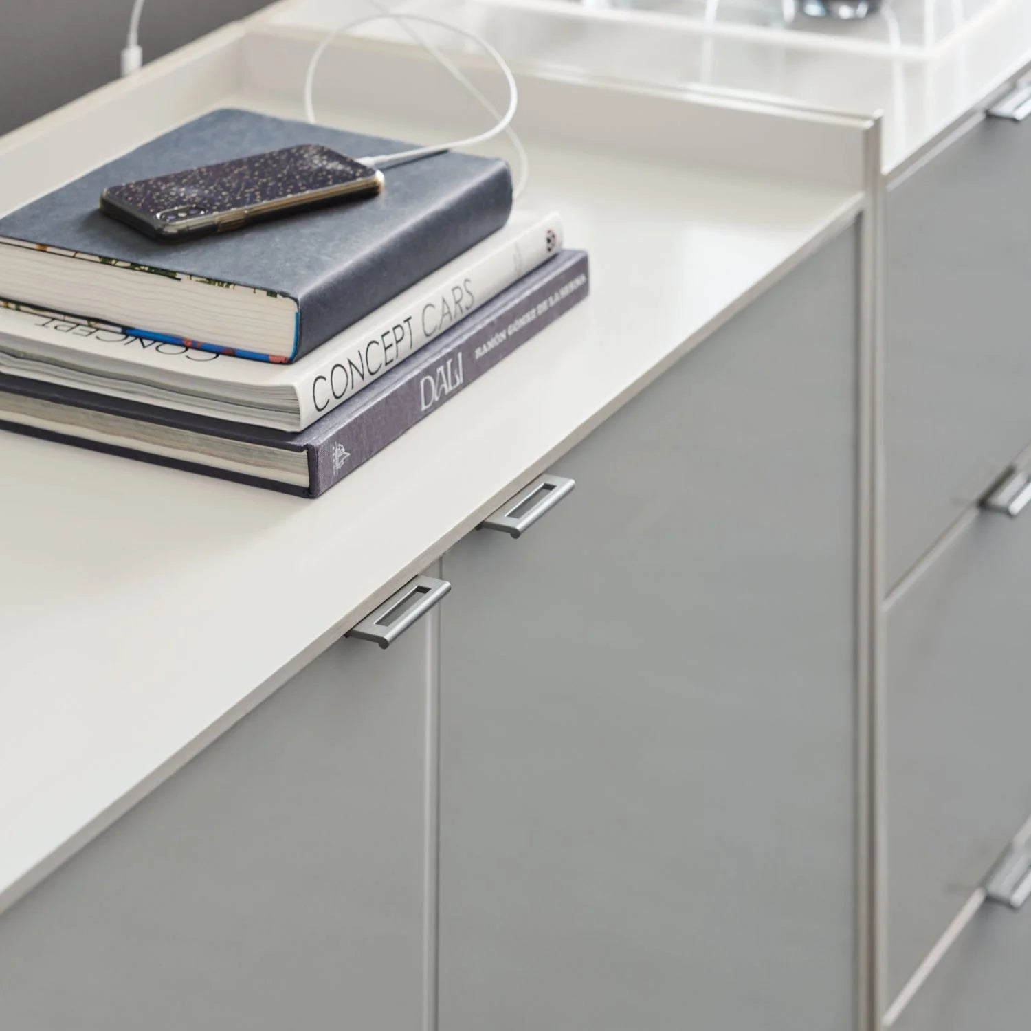 Luxury Modern Gray 2-Door Chest European Style for Villa