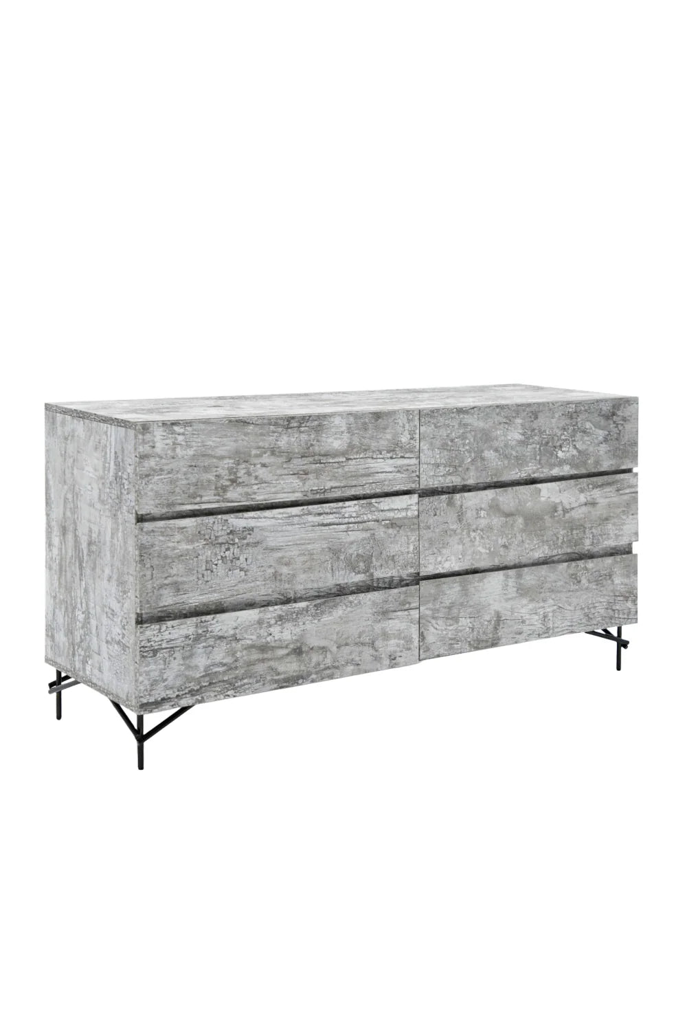 Luxury Modern Gray 6-Drawer Dresser European Style for Villa