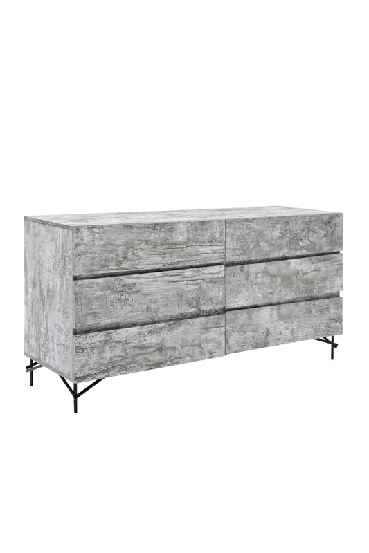 Luxury Modern Gray 6-Drawer Dresser European Style for Villa