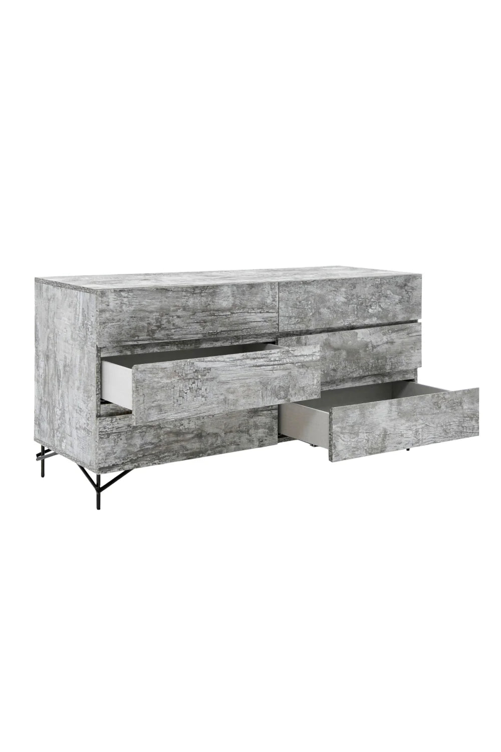 Luxury Modern Gray 6-Drawer Dresser European Style for Villa