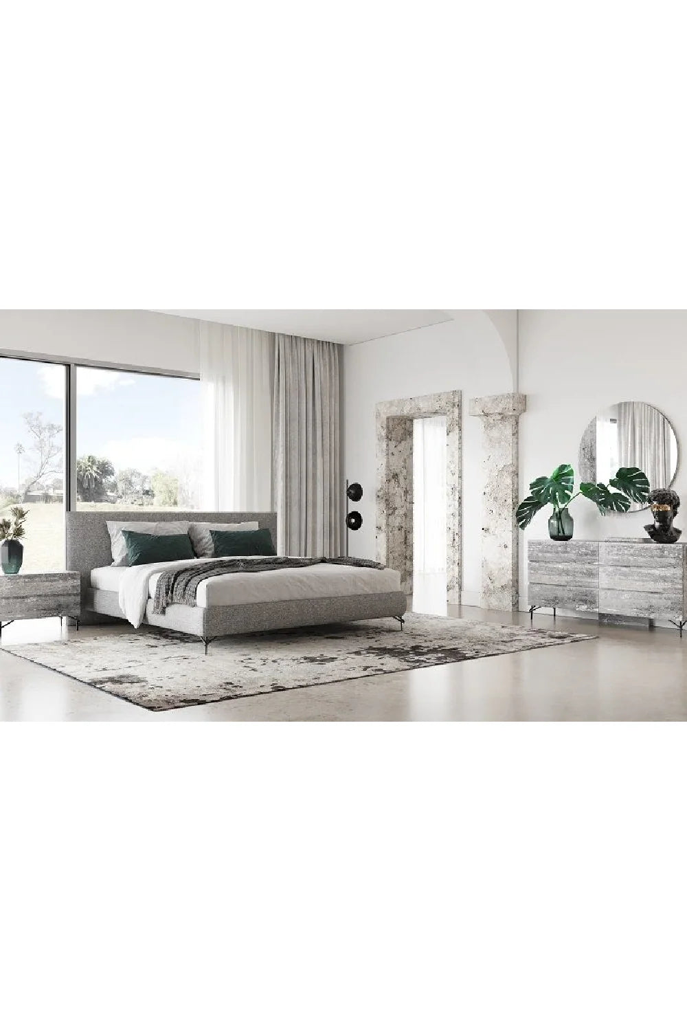 Luxury Modern Gray 6-Drawer Dresser European Style for Villa