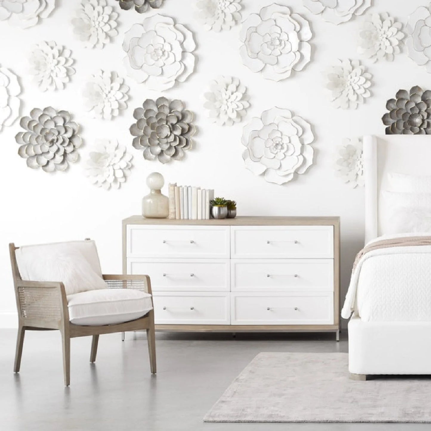 Luxury Modern Gray Acacia Dresser European Style for Villa