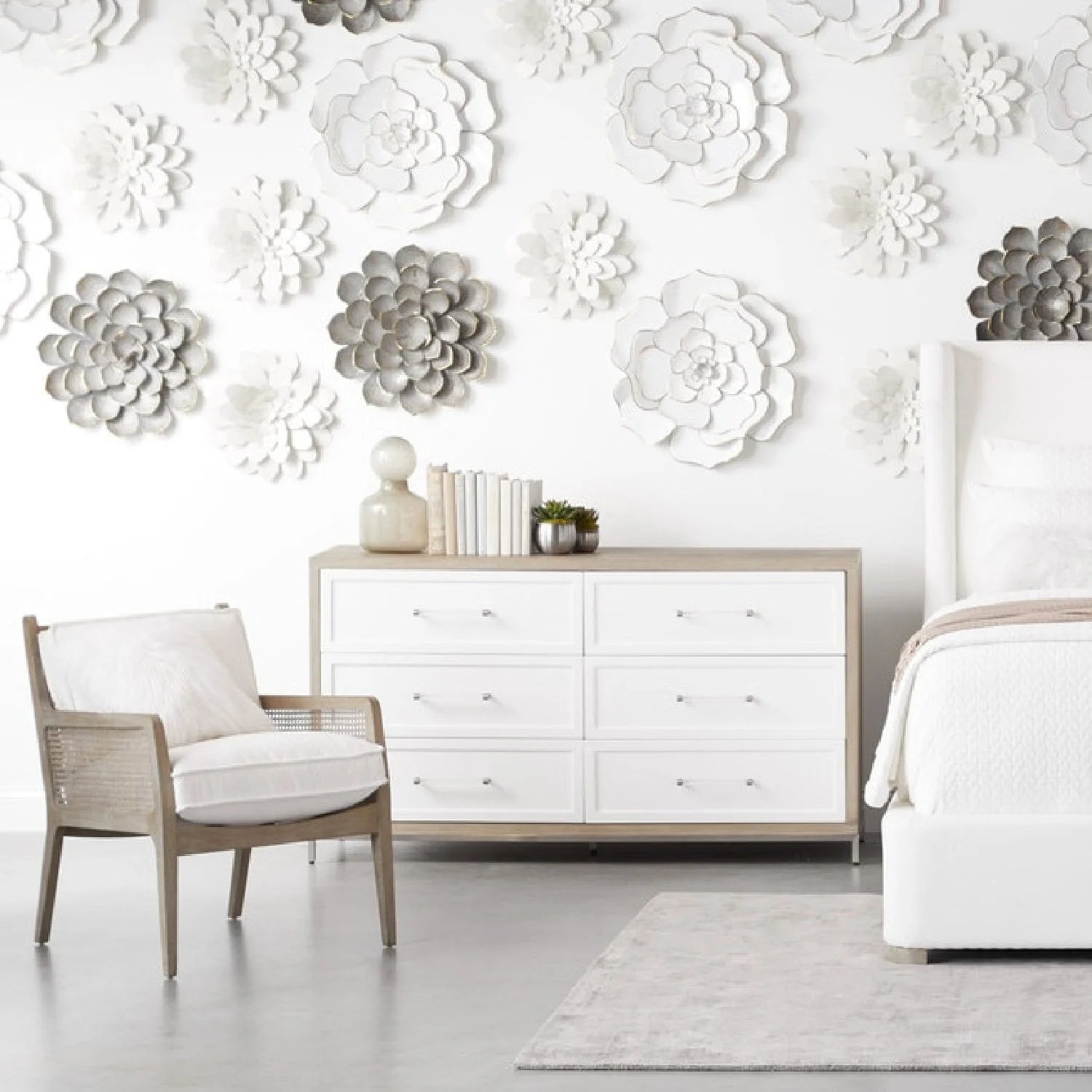 Luxury Modern Gray Acacia Dresser European Style for Villa