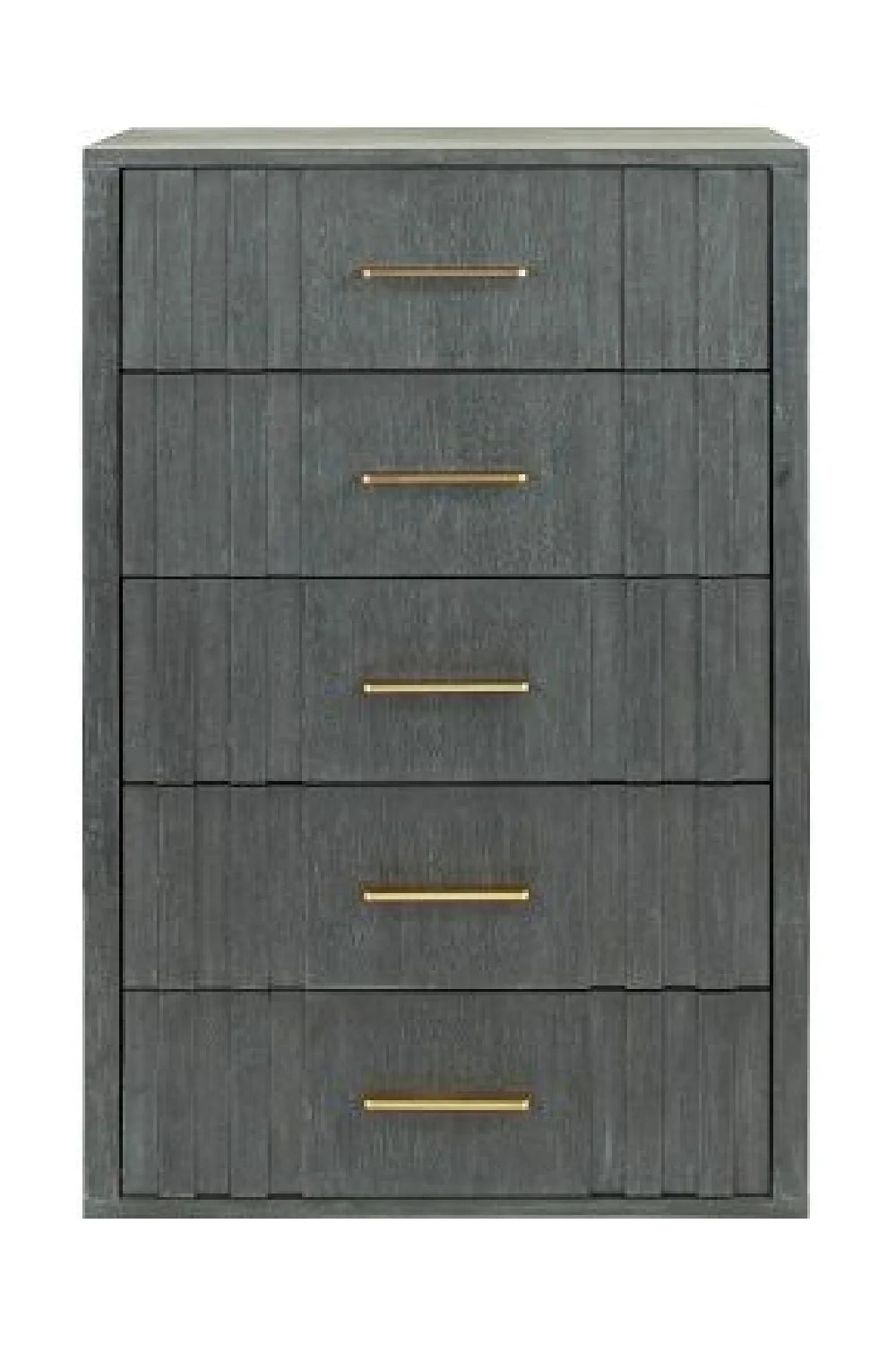 Luxury Modern Gray Acacia Five Drawer Chest European Style for Villa