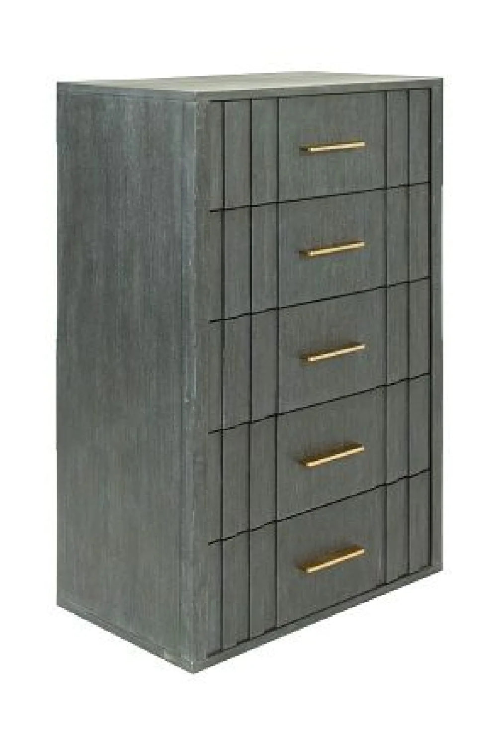 Luxury Modern Gray Acacia Five Drawer Chest European Style for Villa