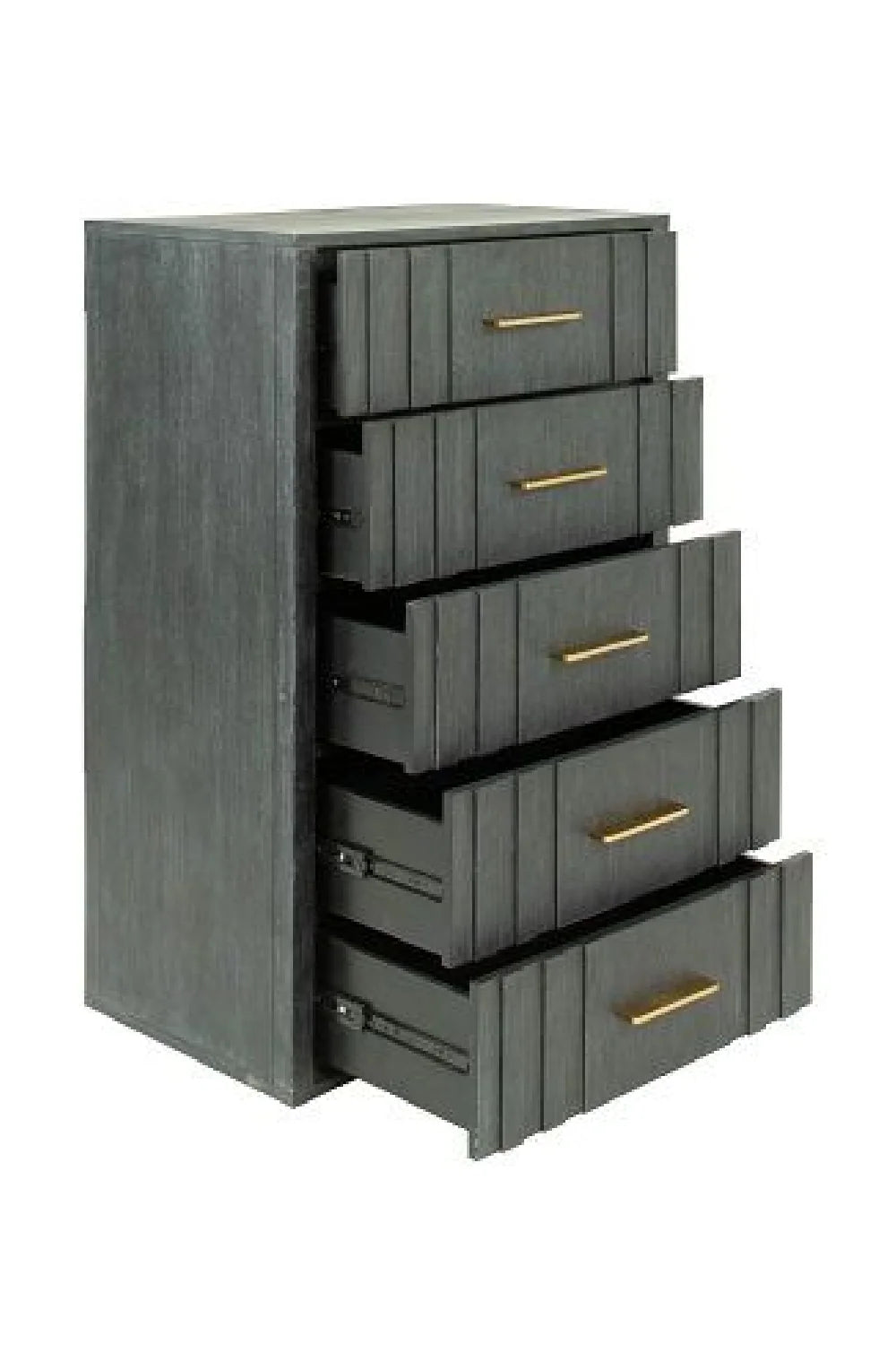 Luxury Modern Gray Acacia Five Drawer Chest European Style for Villa