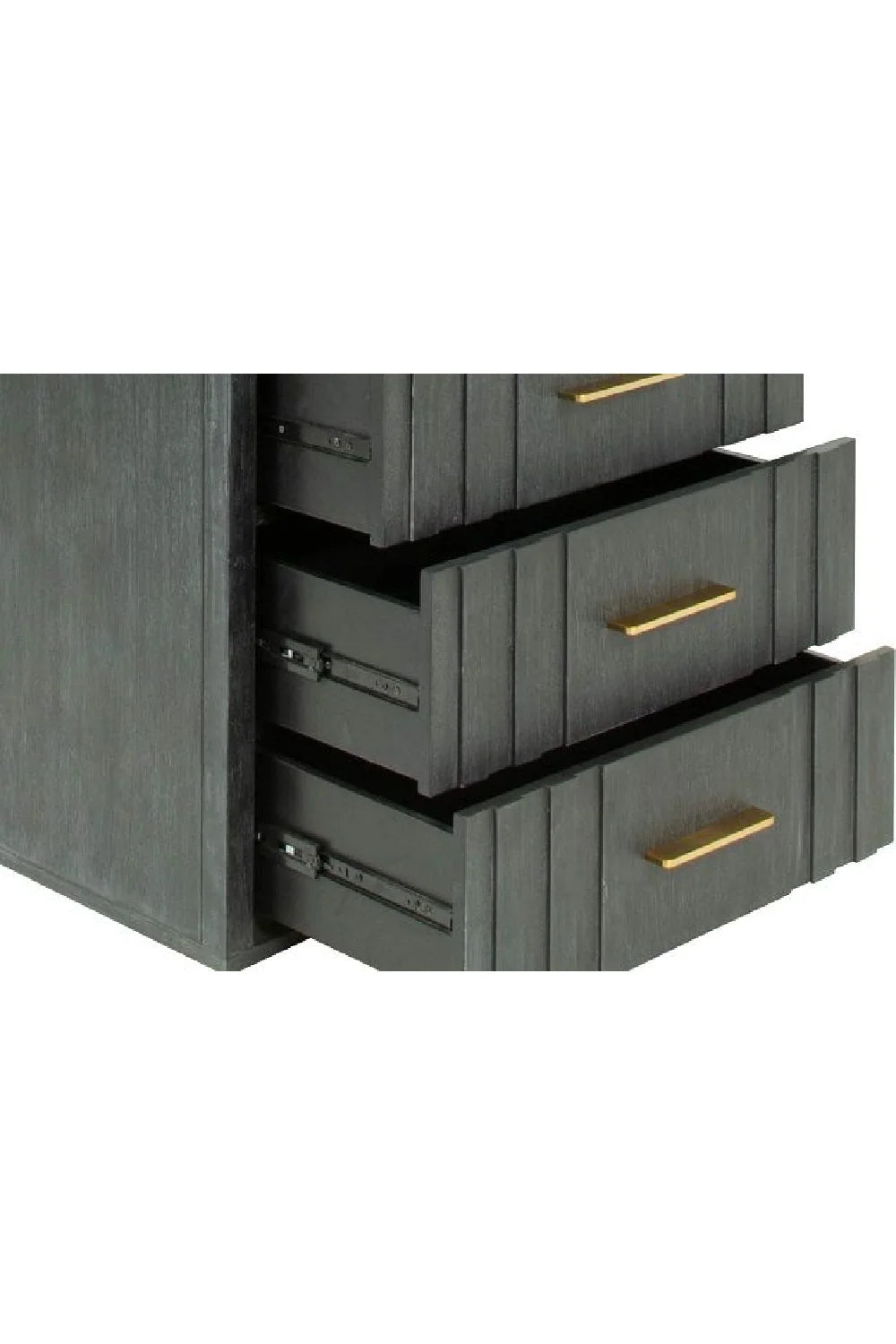 Luxury Modern Gray Acacia Five Drawer Chest European Style for Villa