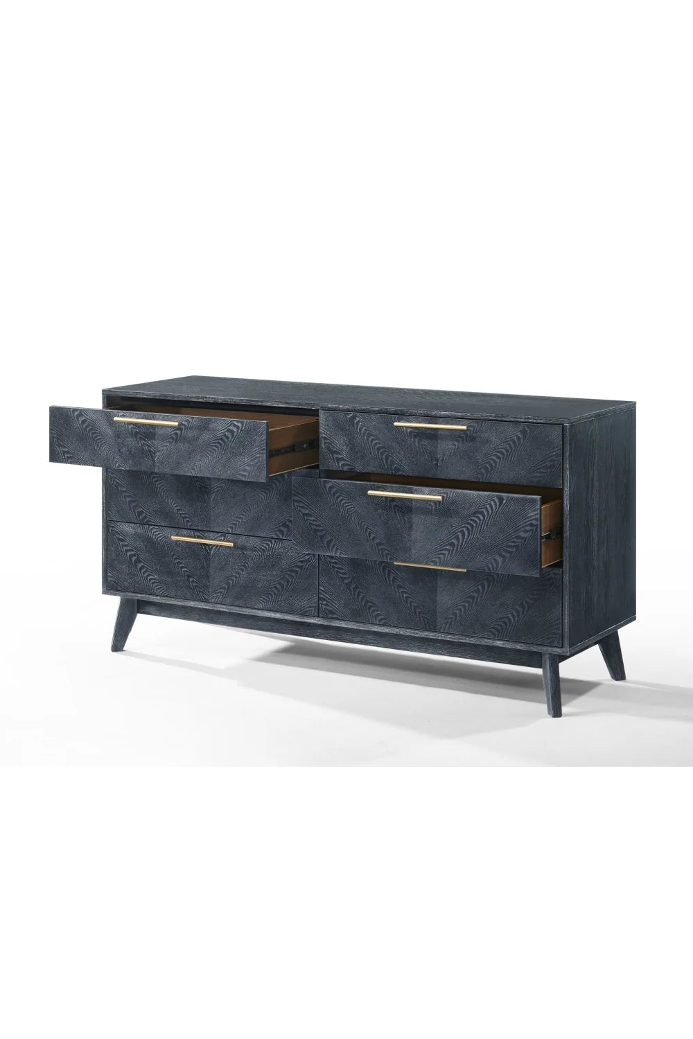 Luxury Modern Gray Ash 6-Drawer Dresser European Style for Villa