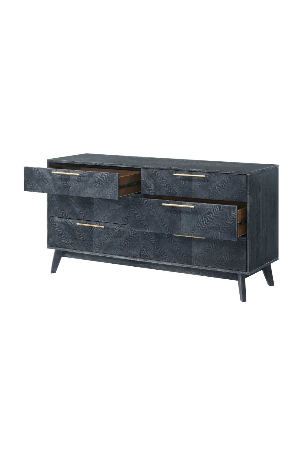 Luxury Modern Gray Ash 6-Drawer Dresser European Style for Villa