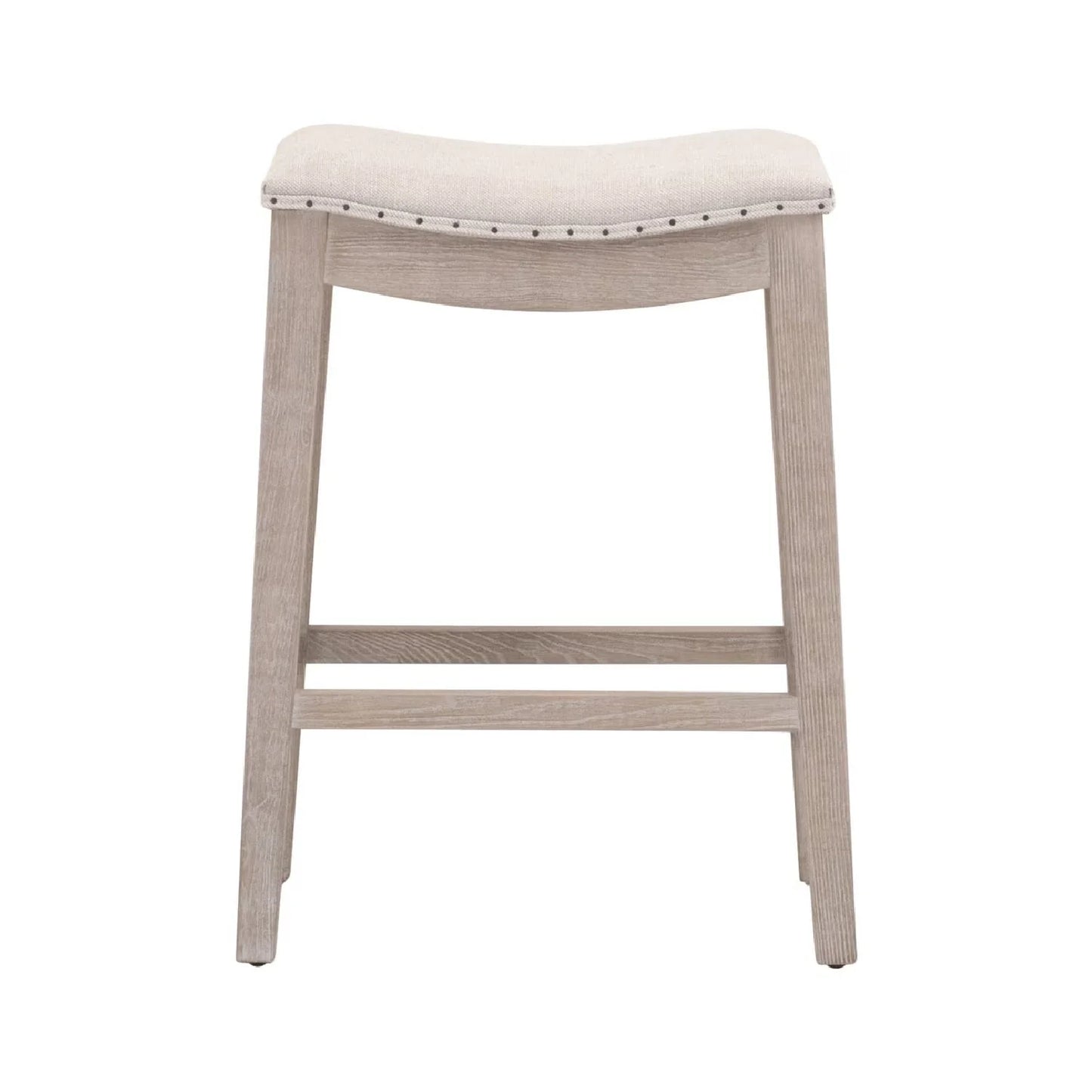 Luxury Modern Gray Ash Wood Counter Stool European Style for Villa