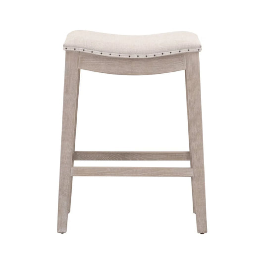 Luxury Modern Gray Ash Wood Counter Stool European Style for Villa