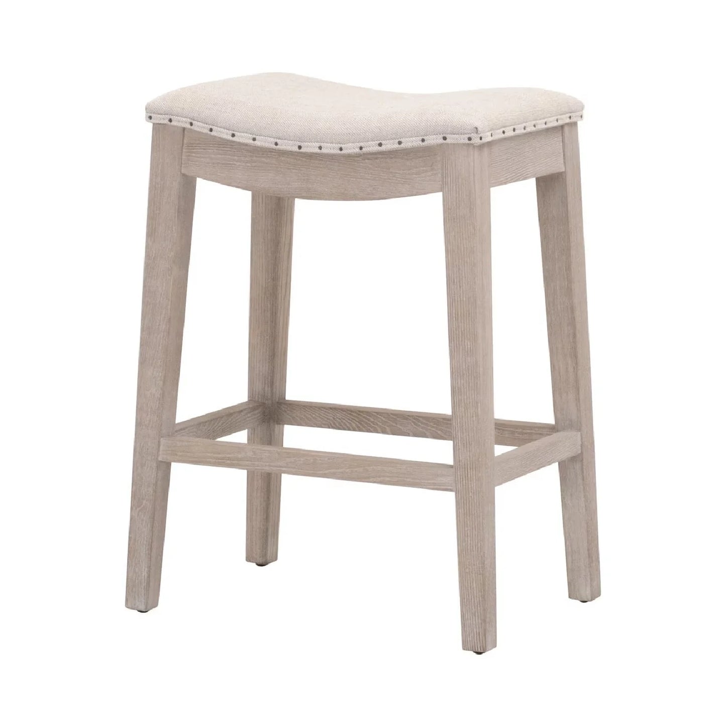 Luxury Modern Gray Ash Wood Counter Stool European Style for Villa